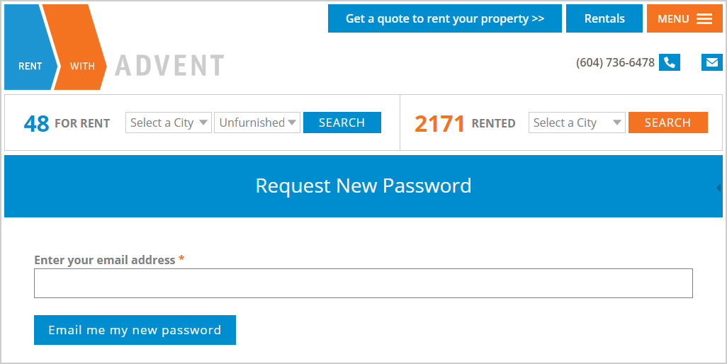 Request New Password - Signed Out - Step 2