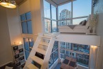 Fully Furnished 11th Floor 2 Level City View Luxury Loft For Rent at Space Lofts in Yaletown. 1109 - 1238 Seymour Street, Vancouver, BC, Canada.