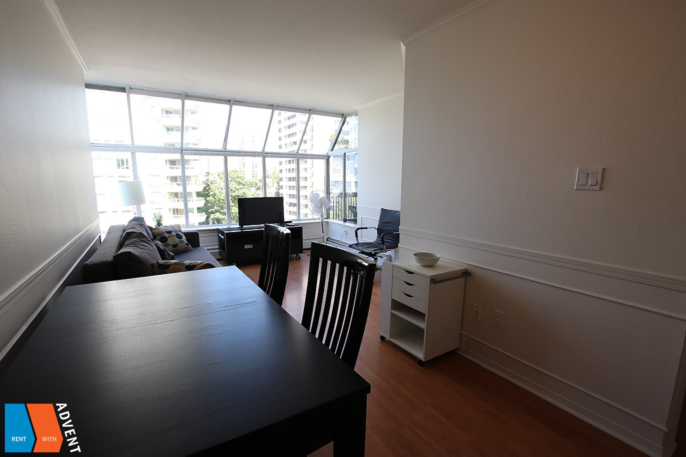 Anchor Point 1 Bed Apartment Rental With City Views & Balcony in Downtown Vancouver. 808 - 1330 Burrard Street, Vancouver, BC, Canada.