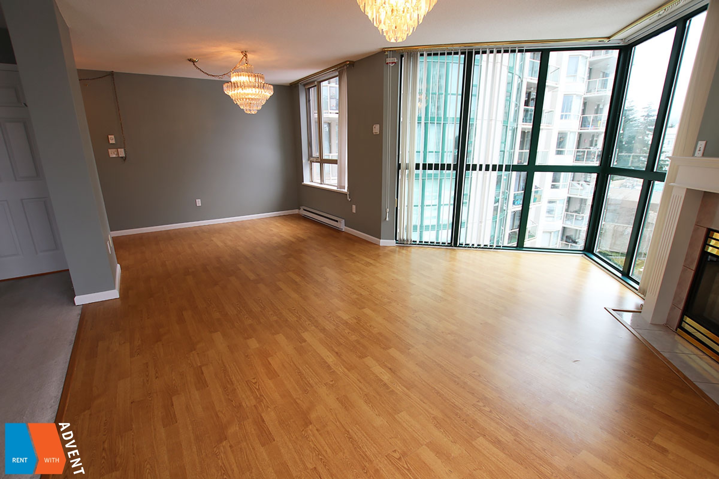 Spacious 5th Floor Unfurnished 2 Bedroom Apartment Rental at The Selkirk in Coquitlam Centre. 506 - 1199 Eastwood Street, Coquitlam, BC, Canada.