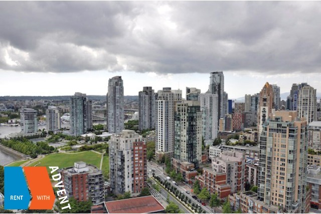 Aquarius I 36th Floor Unfurnished 1 Bedroom Apartment Rental in Yaletown, Vancouver. 3606 - 1199 Marinaside Crescent, Vancouver, BC, Canada.