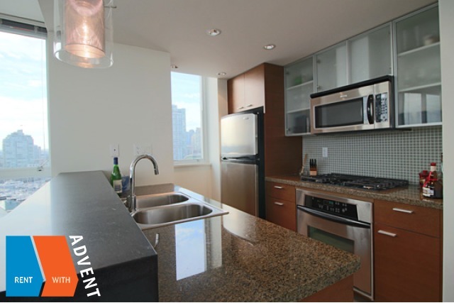 Coopers Pointe 2 Bedroom Unfurnished Luxury Apartment Rental in Yaletown. 1602 - 980 Cooperage Way, Vancouver, BC, Canada.