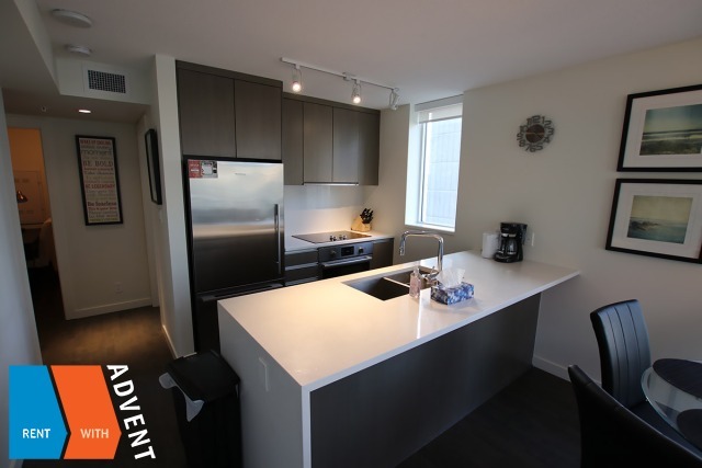 Furnished Luxury 12th Floor 1 Bedroom Apartment Rental at Modern in The West End. 1201 - 1009 Harwood Street, Vancouver, BC, Canada.