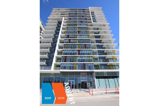 Modern 16th Floor 2 Bedroom & Flex Apartment Rental at Epic at West at The Olympic Village. 1607 - 1788 Columbia Street, Vancouver, BC, Canada.