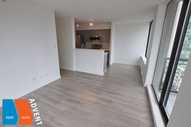 Renovated, City View, Unfurnished 1 Bedroom Apartment Rental at Oscar in Yaletown. 1208 - 1295 Richards Street, Vancouver, BC, Canada.
