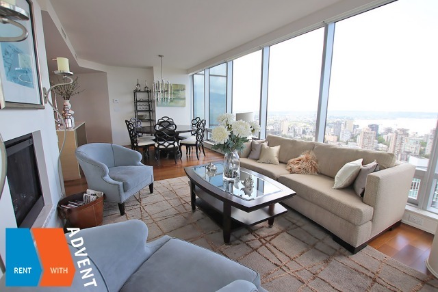 40th Floor Fully Furnished Luxury 2 Bedroom Apartment Rental at Shangri-La in Downtown Vancouver. 4002 - 1111 Alberni Street, Vancouver, BC, Canada.