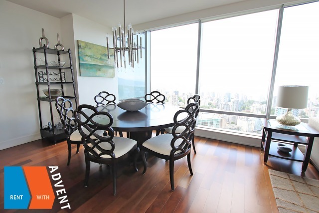 40th Floor Fully Furnished Luxury 2 Bedroom Apartment Rental at Shangri-La in Downtown Vancouver. 4002 - 1111 Alberni Street, Vancouver, BC, Canada.