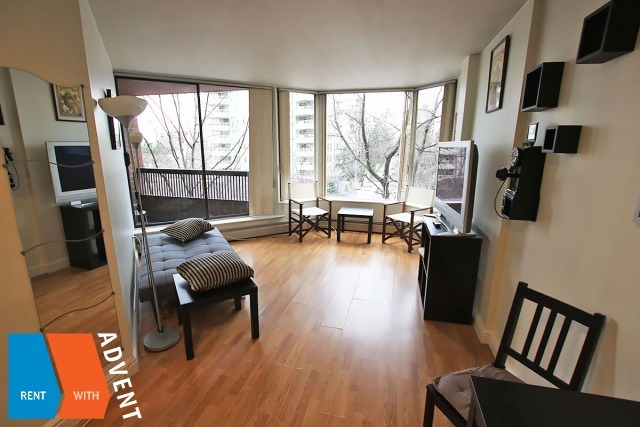 Fully Furnished 5th Floor 1 Bedroom Apartment Rental at Anchor Point in Downtown Vancouver. 505 - 1330 Burrard Street, Vancouver, BC, Canada.