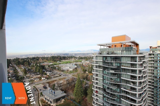 Modern 25th Floor Mountain View 1 Bed & Den Apartment Rental at Evolve Tower in Whalley, Surrey. 2501 - 13308 Central Avenue, Surrey, BC, Canada.