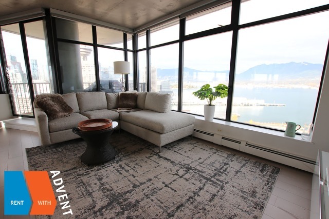 Woodwards W43 32nd Floor Luxury 2 Bed Apartment Rental in Gastown With Panoramic Views. 3210 - 128 West Cordova Street, Vancouver, BC, Canada.